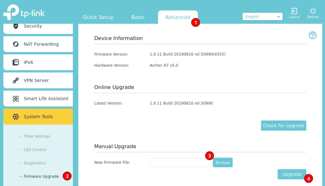 Dialog from TP-Link interface