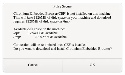 Pulse Secure UI: Install CEF