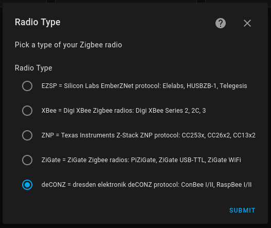 Select Radio Type